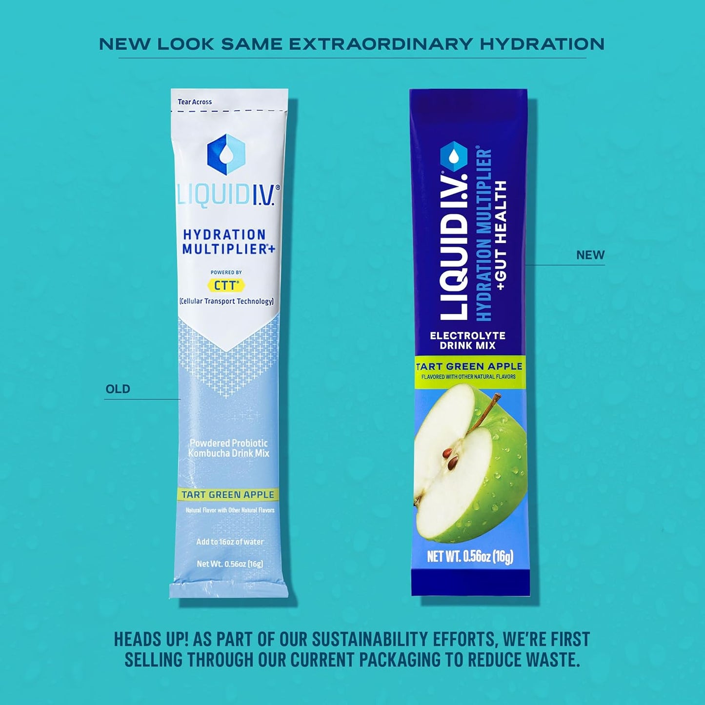® Hydration Multiplier® + Probiotic Kombucha - Tart Green Apple - Hydration Powder Packets | Electrolyte Drink Mix | Easy Open Single-Serving Stick | Non-Gmo | 14 Servings (Pack of 1)